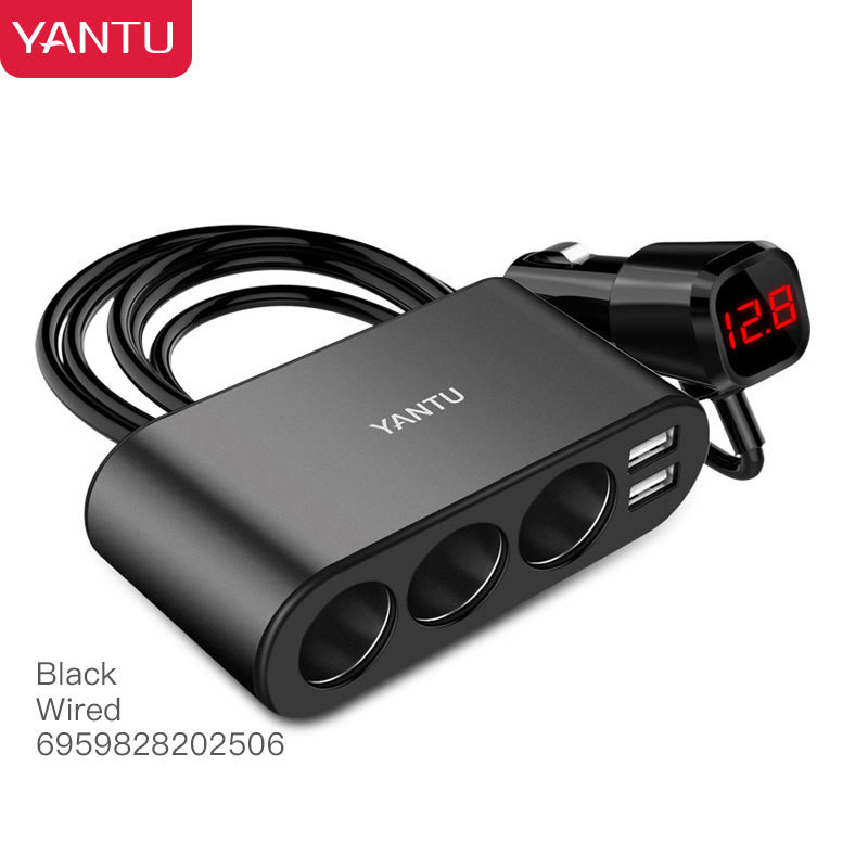 Metal Wired Dual USB C Fast Car Charger with Voltage Monitoring and Charging Function