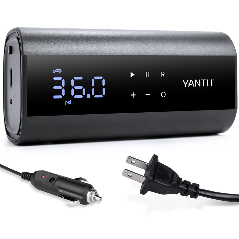Blue YANTU A22 AC DC double cylinder high pressure cordless portable air compressor pump digital automatic silent car tire inflators
