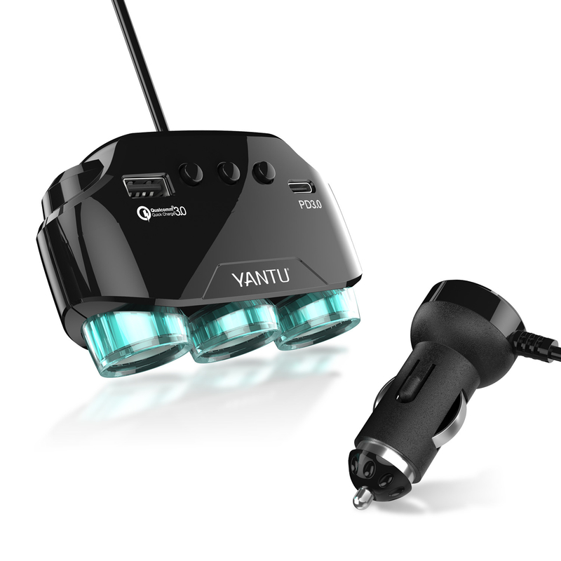 USB Connection YANTU LM21 Fast Car Charger Adapter for Phone iPhone and Mobile Portable Type-C Mini Cigarette Lighter