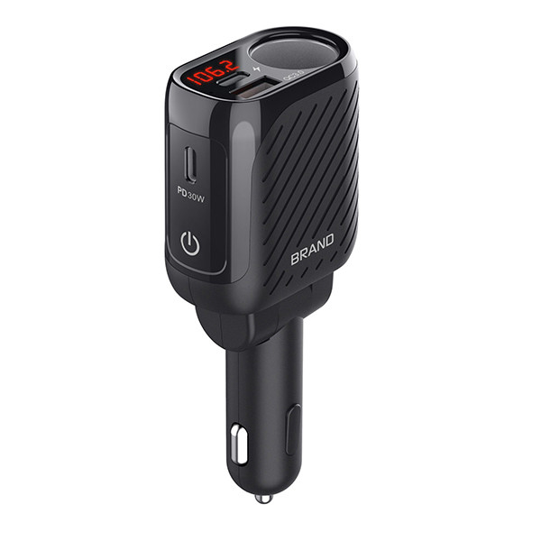 YANTU L03 120W PD QC3.0 Car Charger with 3 USB Ports and Voltage Monitoring Mini Phone